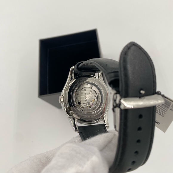 Emporio Armani Automatic Black Leather Watch - Picture 6 of 9